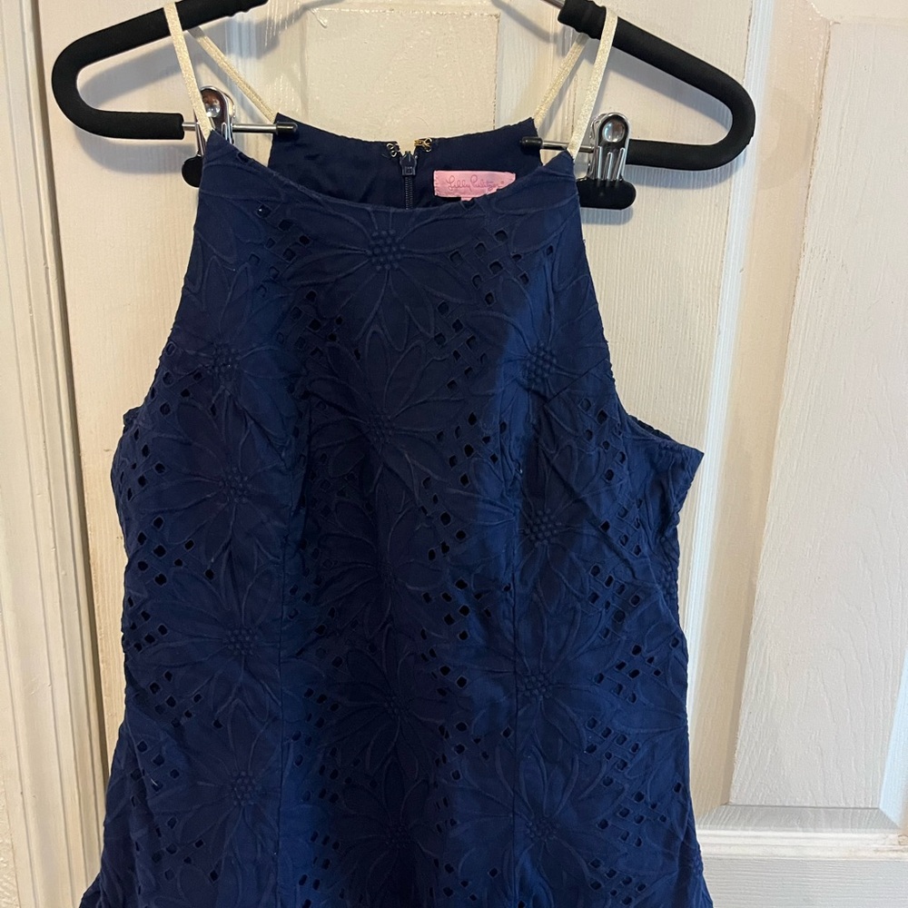 Lilly Pulitzer Navy Eyelet Tank Top